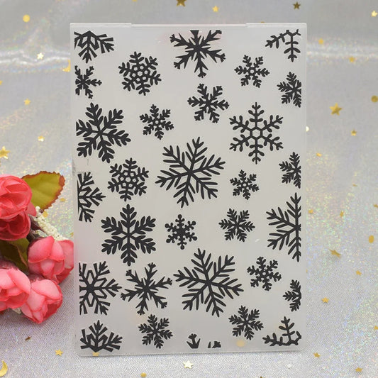Embossing folder met 3D sneeuwvlokpatroon voor kaarten