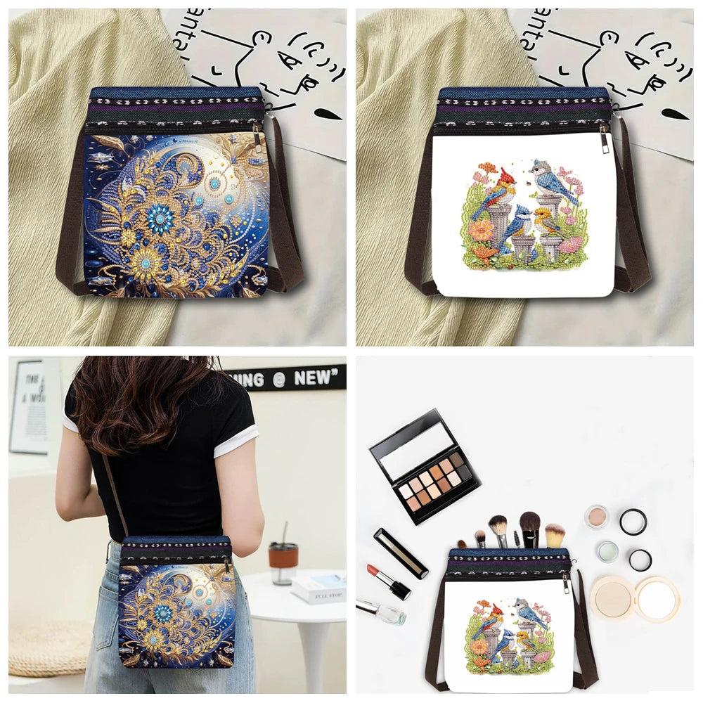 Diamond Painting Tas Wolf – Canvas Schoudertas met Rits en Hengsel