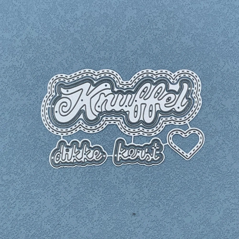 Metalen snijmal - Nederlandse teksten - dikke kerst Knuffel 9.7X6 CM