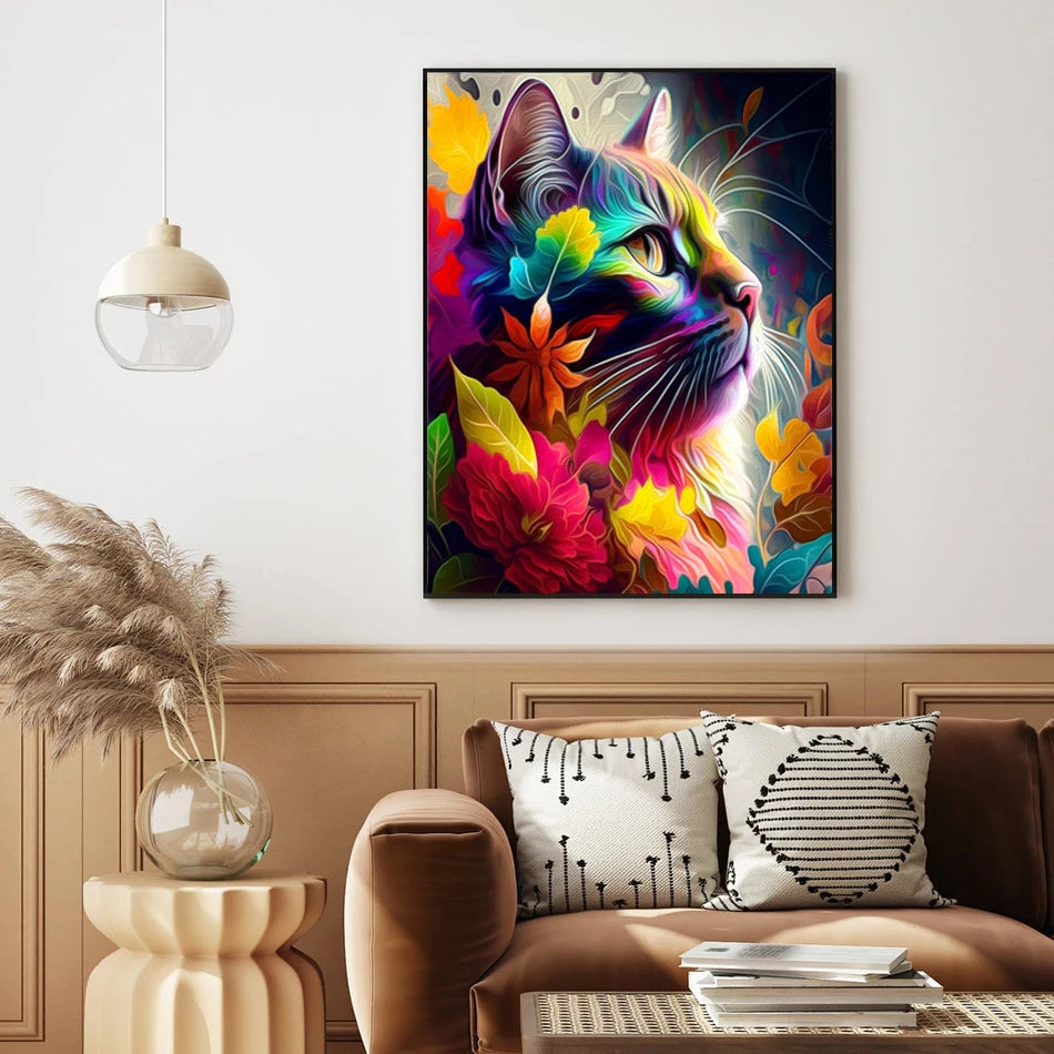 Schilderen op nummer Dieren - Kat op canvas