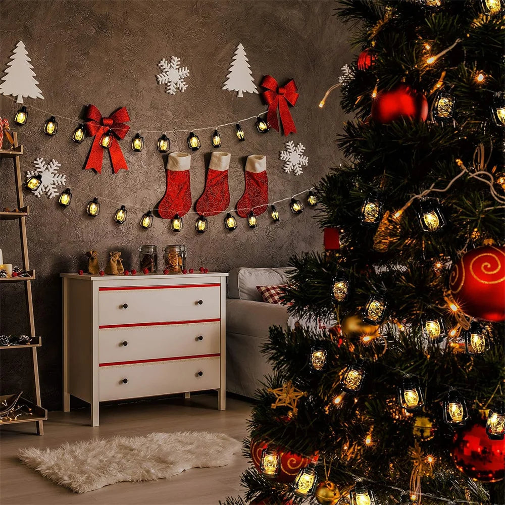 Kerst Lichtsnoer met 48 Mini Lantaarns – Warme LED Lampjes voor Binnen & Buiten