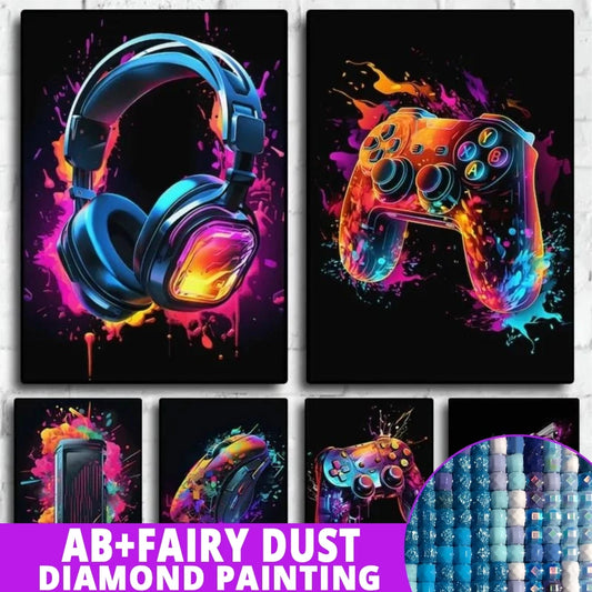 AB Diamond Painting op canvas - Fairy Dust Neon Game Controller