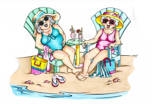 Stempel met snijmal - Transparant rubber metaalset strand vrouwen