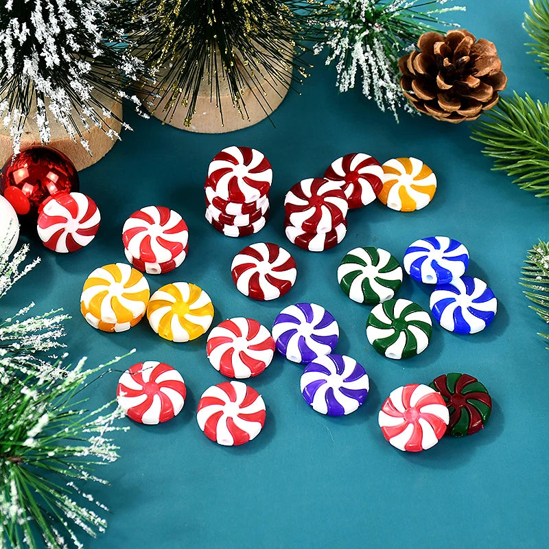 Kerst ornament voor in Kerstboom rood wit snoep decoratie set 10 stuks