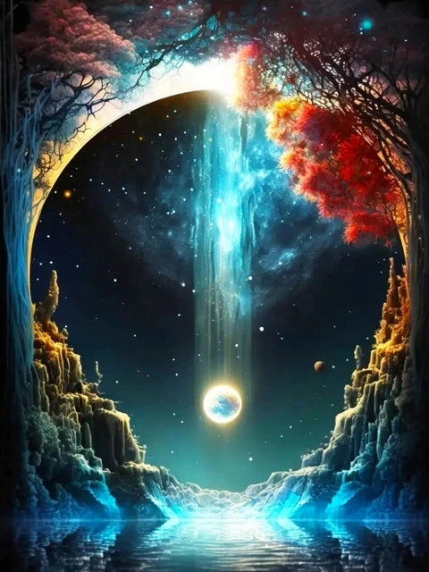 Schilderen op nummer Landschappen – Bomen in het donker (keuze uit 12 afbeeldingen)