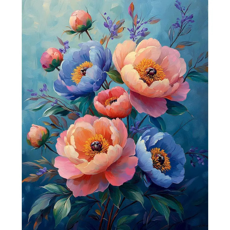 Schilderen op nummer Bloemen en Planten met Zonnebloemen en Lotus