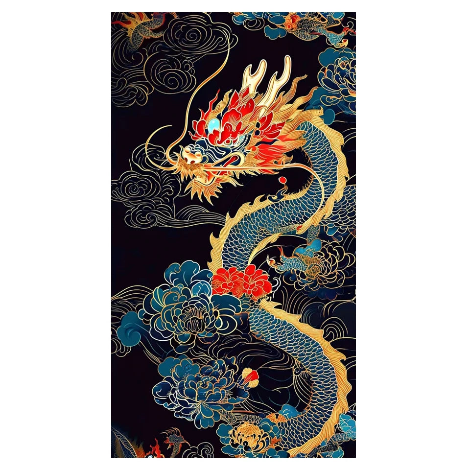 AB Diamond Painting met AB en Fairy dust steentjes – Chinese Draak