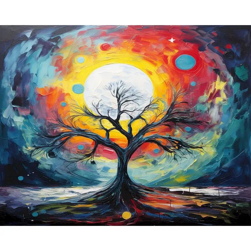 Diamond Painting Landschappen Levensboom 30x40cm Ronde Steentjes