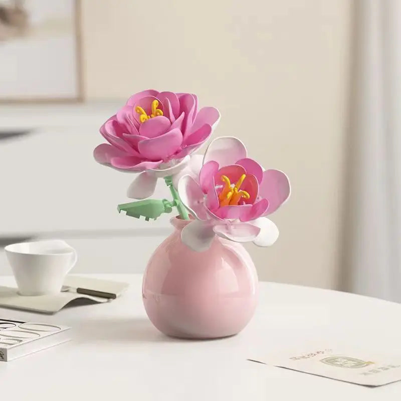 Bouwpakket Bloemenboeket met Rozen – Creatieve Bloemen Bouwstenen Set