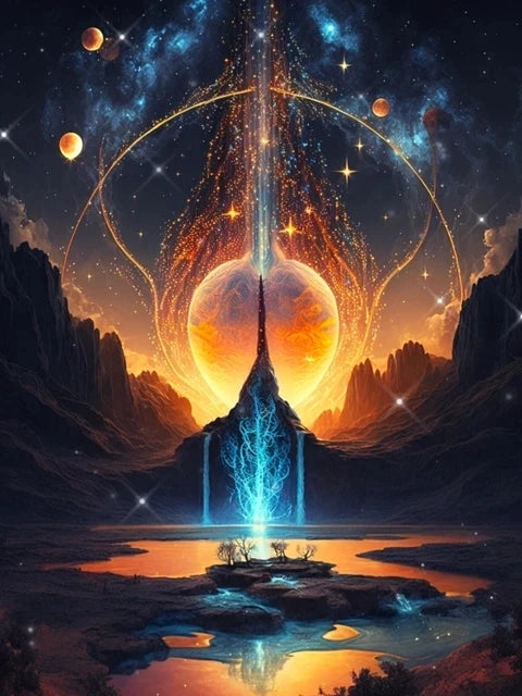 Schilderen op nummer Landschappen – Bomen in het donker (keuze uit 12 afbeeldingen)