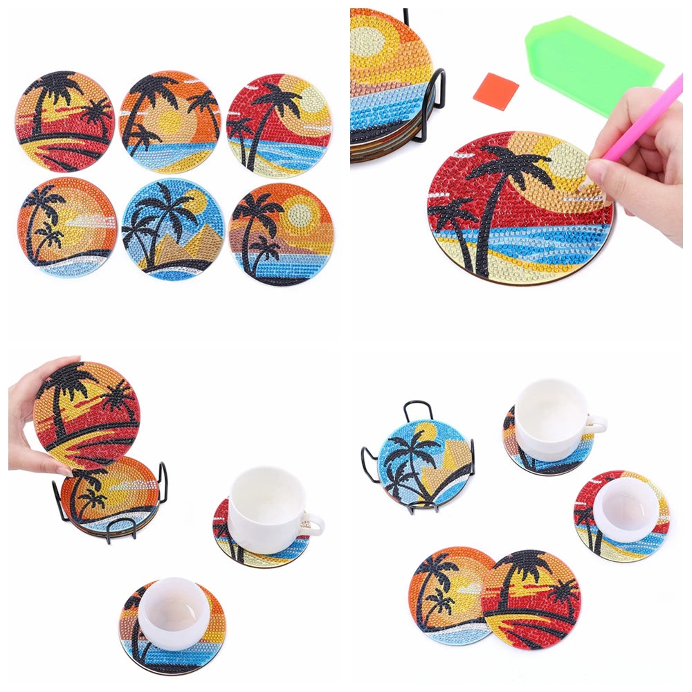 Diamond Painting Onderzetters met Houder - Creatieve Set