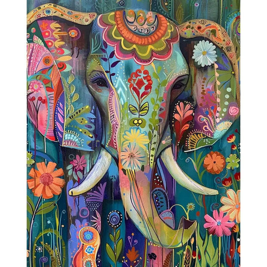Schilderen op nummer Dieren - Olifant Abstract Modern Canvas - 9960066