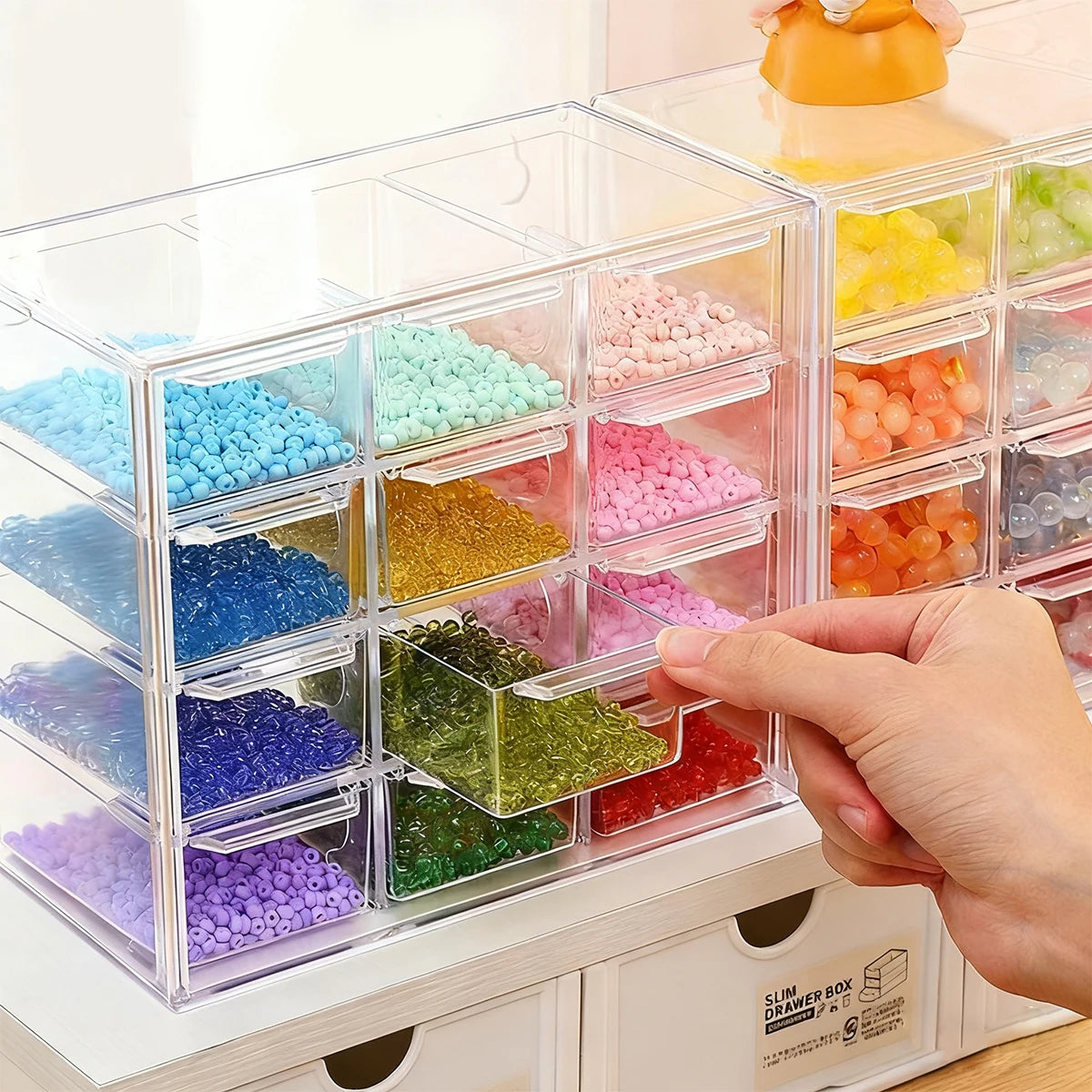 Diamond Painting Opbergdoosjes in kastje met uitschuifbare vakjes voor steentjes en accessoires