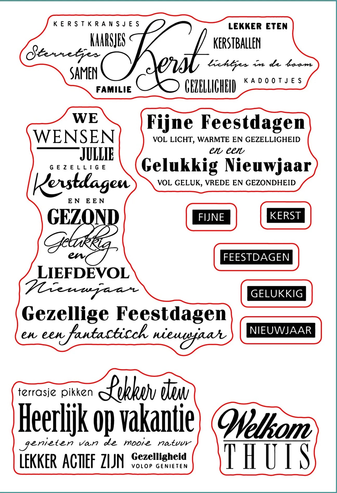 Stempel transparante siliconen rubberen sheet - Nederlandse Woorden & Patronen