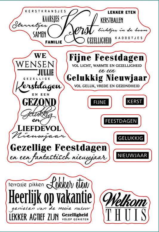 Stempel transparante siliconen rubberen sheet - Nederlandse Woorden & Patronen
