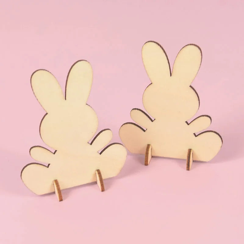 Houten Paas figuur om zelf te kleuren/schilderen – Konijn Paasdecoratie Set