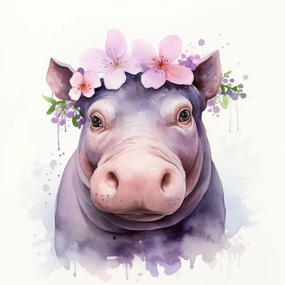 Diamond Painting Dieren Volledig Rond of Vierkant - Nijlpaard