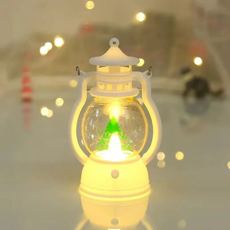 Kerst lamp lantaarn met LED en kerstman decoratie voor huis en feestdagen