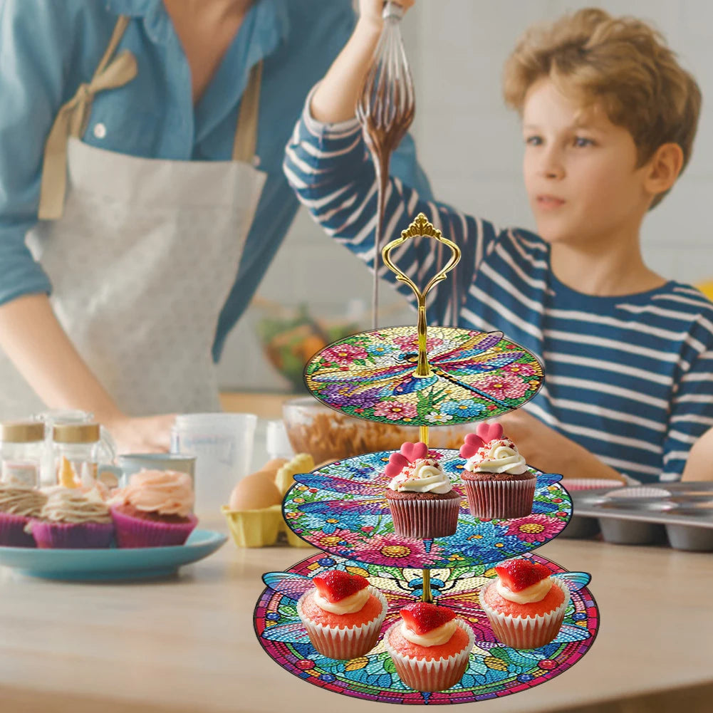 Diamond Painting Etagere Levensboom Voedsel Display 3-Laags Rack