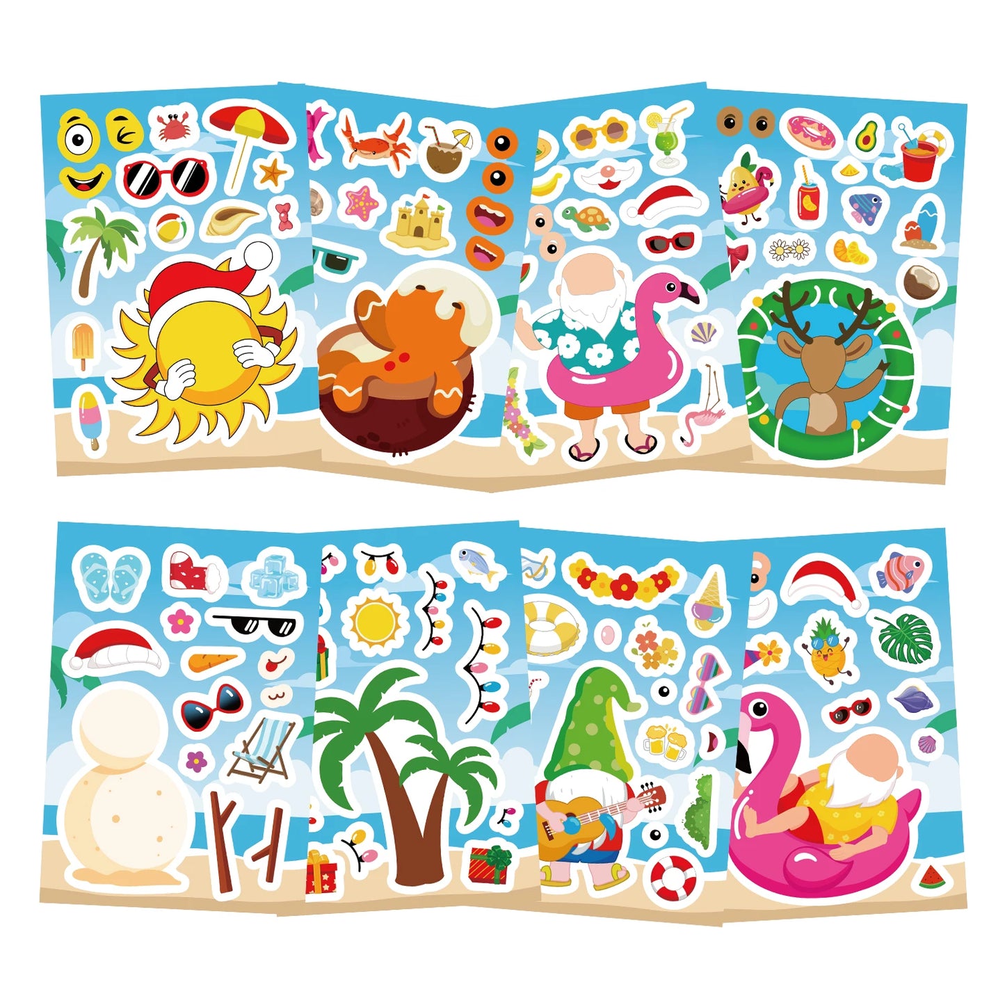 Sticker pret voor kinderen - Maak je eigen dieren gezichten set