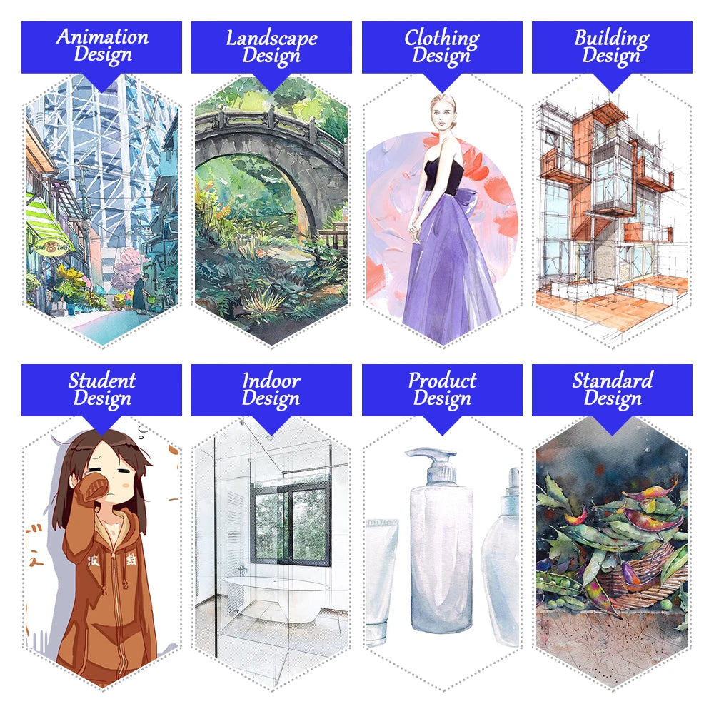 Stiften set met dual tip brush en fineliner in meerdere kleuren