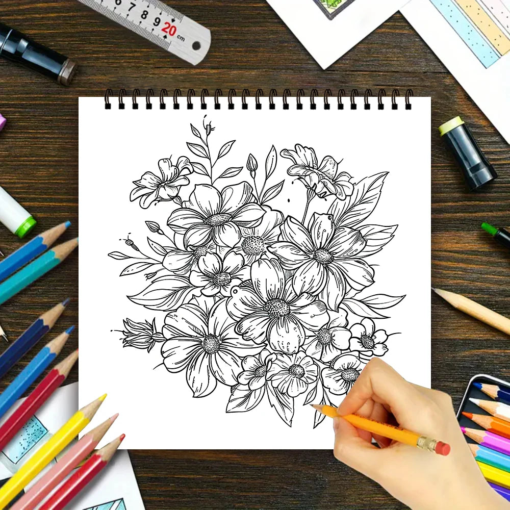 Kleurboek voor volwassenen en tieners – Spiraalbinding met dik papier voor ontspanning en creativiteit