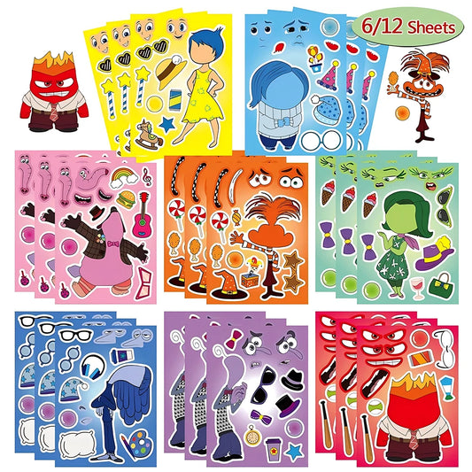 Sticker pret voor kinderen – Maak je eigen gezicht puzzel stickers