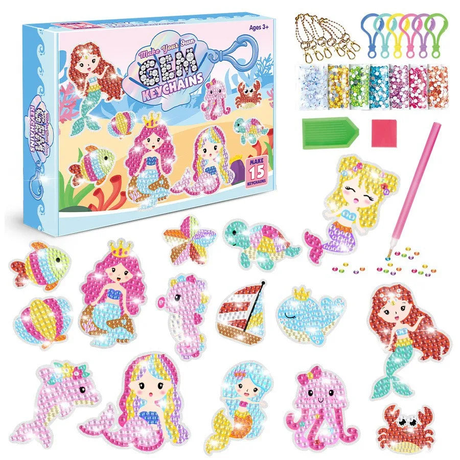 Diamond Painting Sleutelhanger set met heldere acryl hangers
