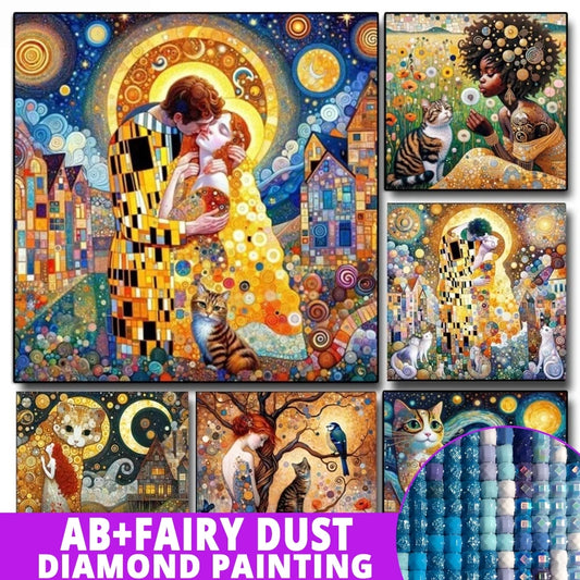 AB Diamond Painting met Fairy dust steentjes – Gustav Klimt De Kus
