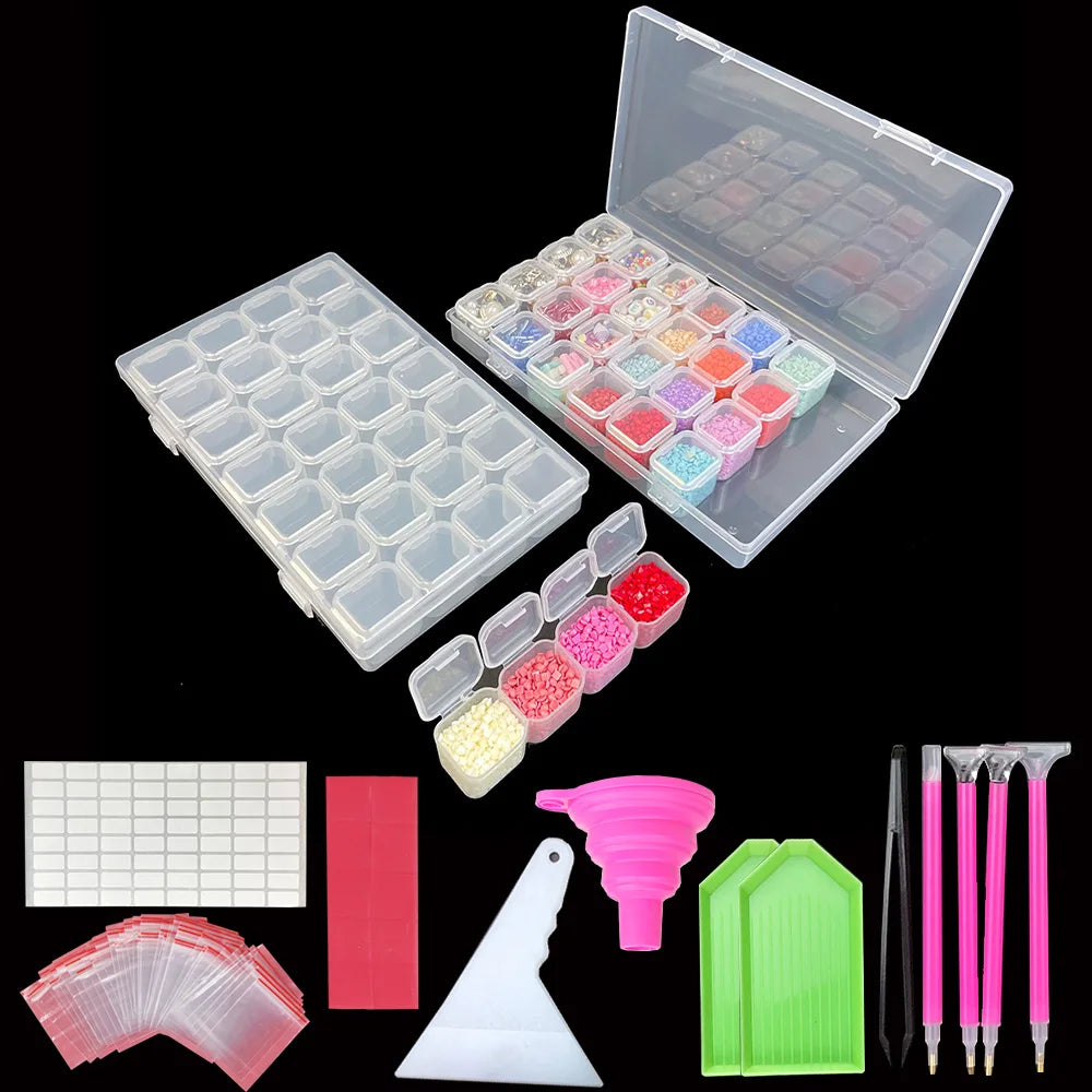 Diamond Painting Sorteerdoos met tools - 28 vakjes