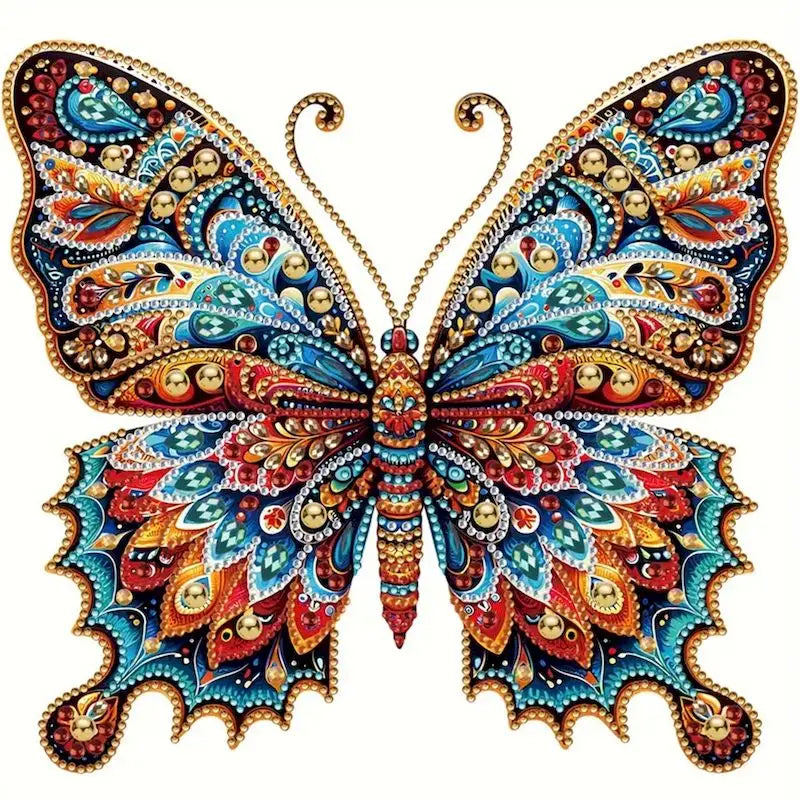 Diamond Painting op canvas met speciale vorm steentjes 30x30cm - 007 Vlinder