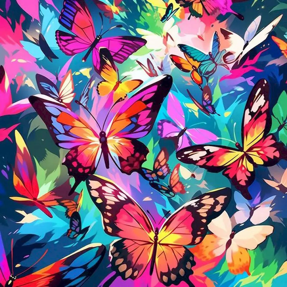 Diamond Painting Dieren ronde of vierkante steentjes - Vlinders DZDP77960