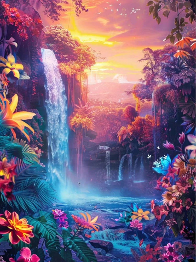 AB Diamond Painting met Fairy dust steentjes – Berg & Waterval