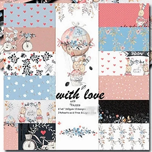 Papier voor kaarten maken en scrapbook met rozenpatroon