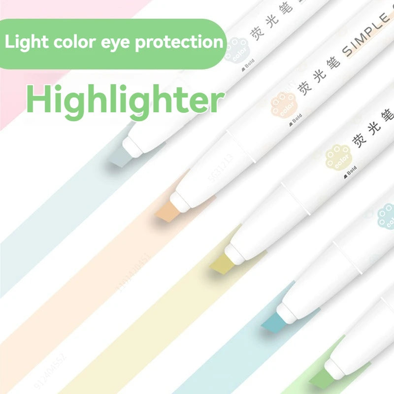 Stiften Pastel Markeerstiften Dubbele Punt – Set van 5