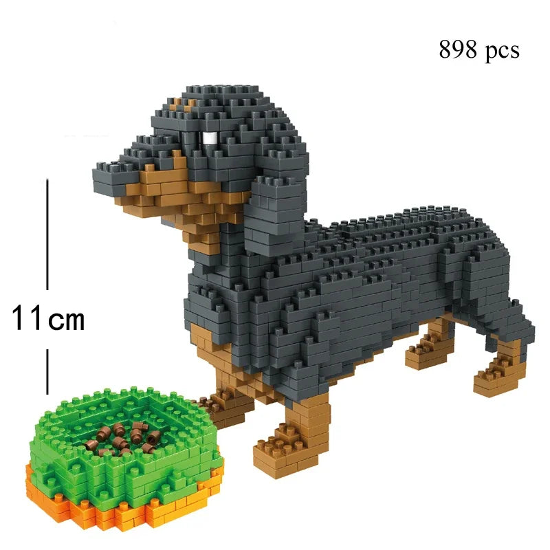 Bouwpakket dieren - Mini honden bouwset voor kinderen en volwassenen
