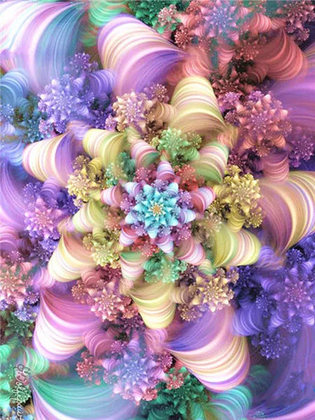 AB Diamond Painting op canvas Mandala Fairy Dust – Abstract Bloem Design