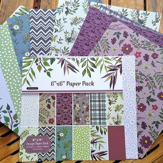 24 Vellen Bloemen Scrapbook Papier – 15,2 x 15,2 cm