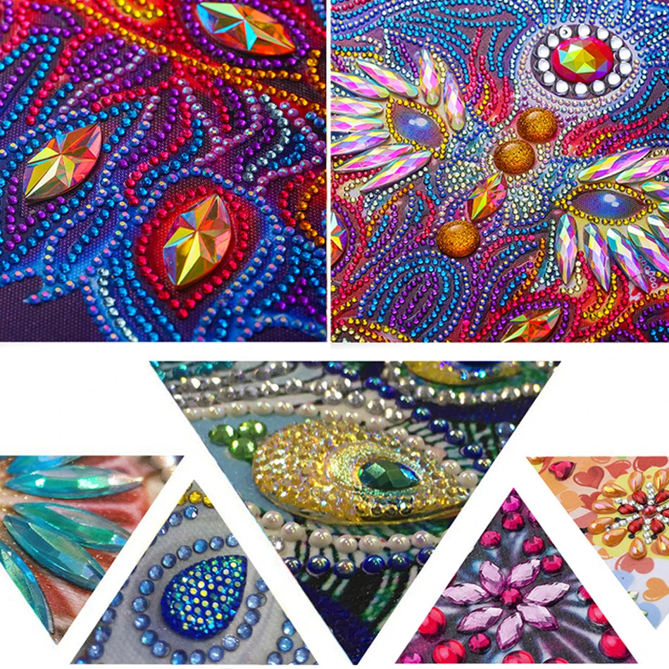 Diamond Painting op canvas met speciale vorm steentjes 30x30cm - 002 Bloemen