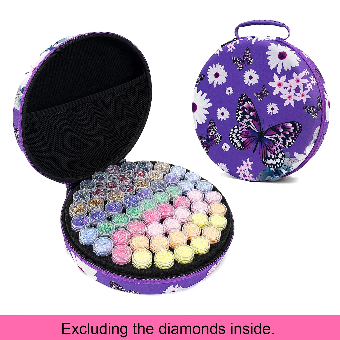 Diamond Painting Opbergkoffer met 60 Opbergpotjes voor steentjes plus accessoires
