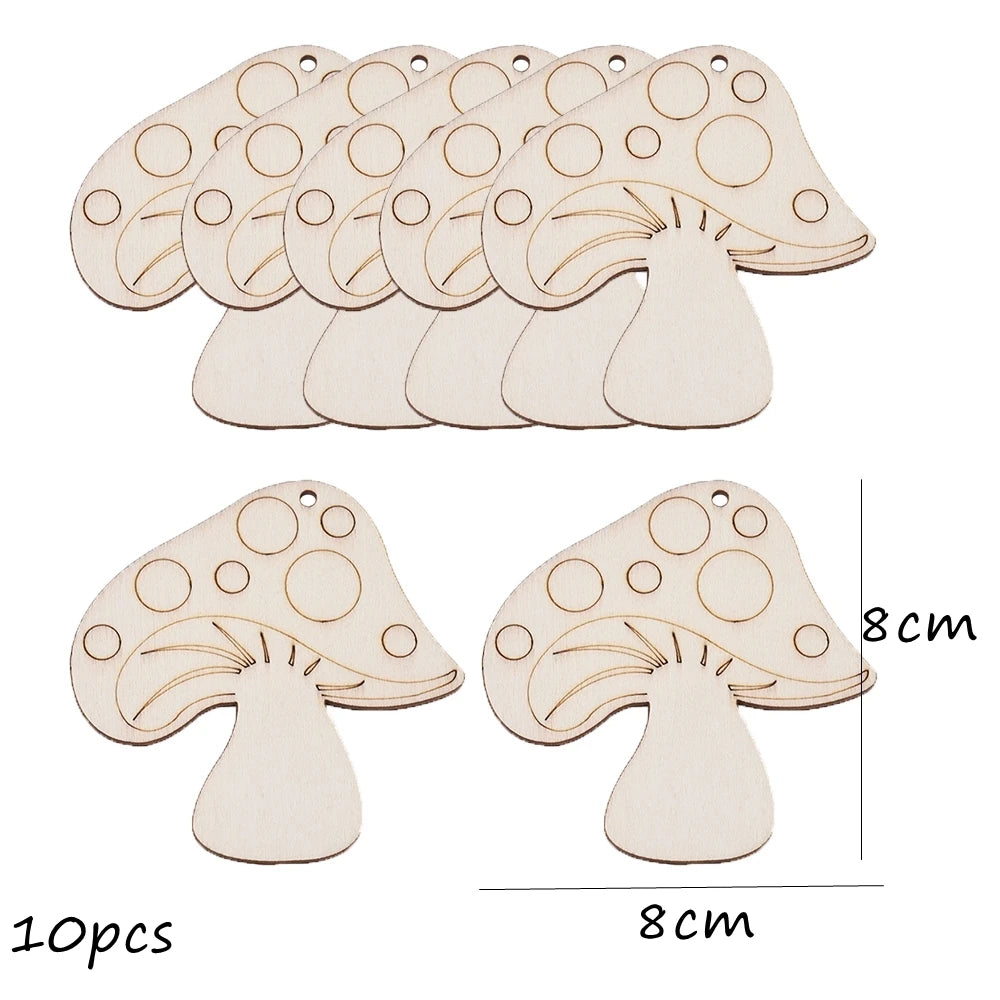 Houten figuren om zelf te kleuren/schilderen lente bloemen set van 10
