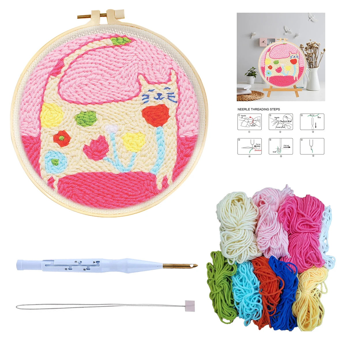 Punch Needle pakket voor beginners met borduurring en complete startersset - CCX-819-2020