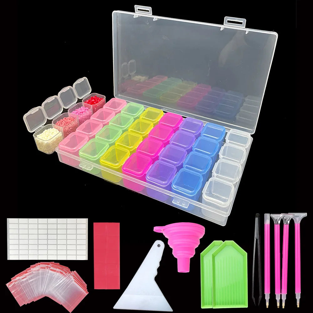 Diamond Painting Sorteerdoos met tools - 28 vakjes
