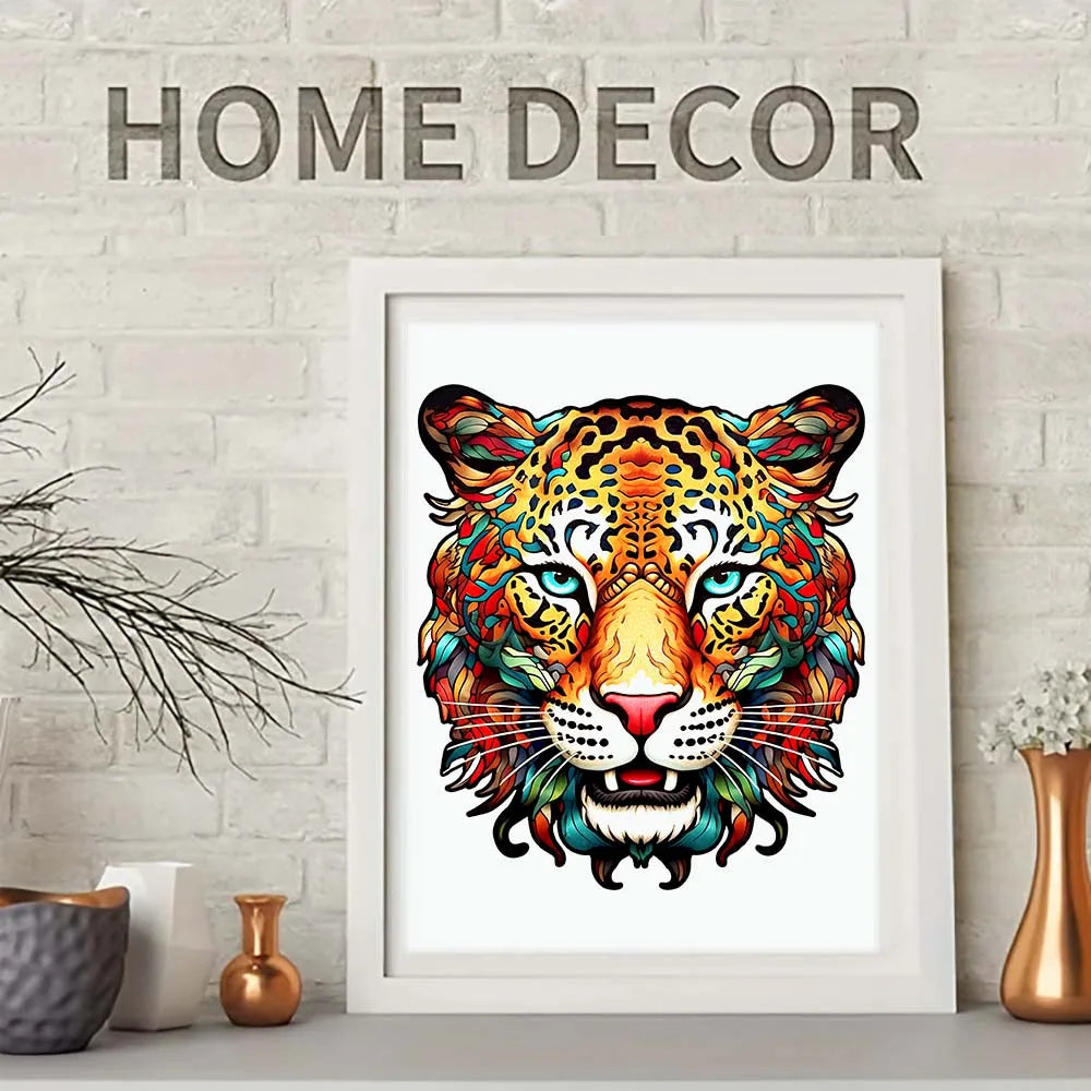 Houten figuren puzzel luipaard – onregelmatige dierenvorm cadeaubox