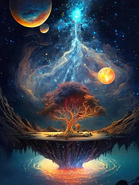 Schilderen op nummer Landschappen – Bomen in het donker (keuze uit 12 afbeeldingen)