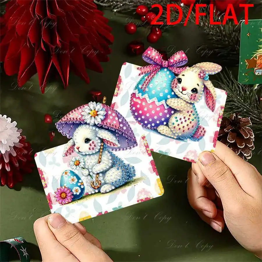 Diamond Painting Wenskaarten Pasen – Set van 6 Unieke Paaskaarten