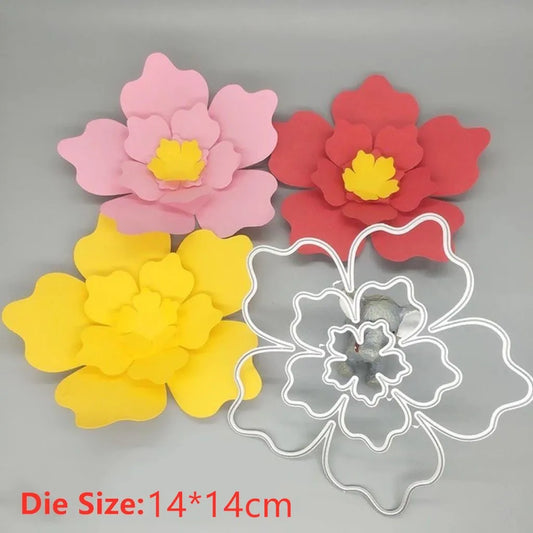 Metalen snijmal bloemdecoratie 14x14 cm voor kaarten en scrapbooking
