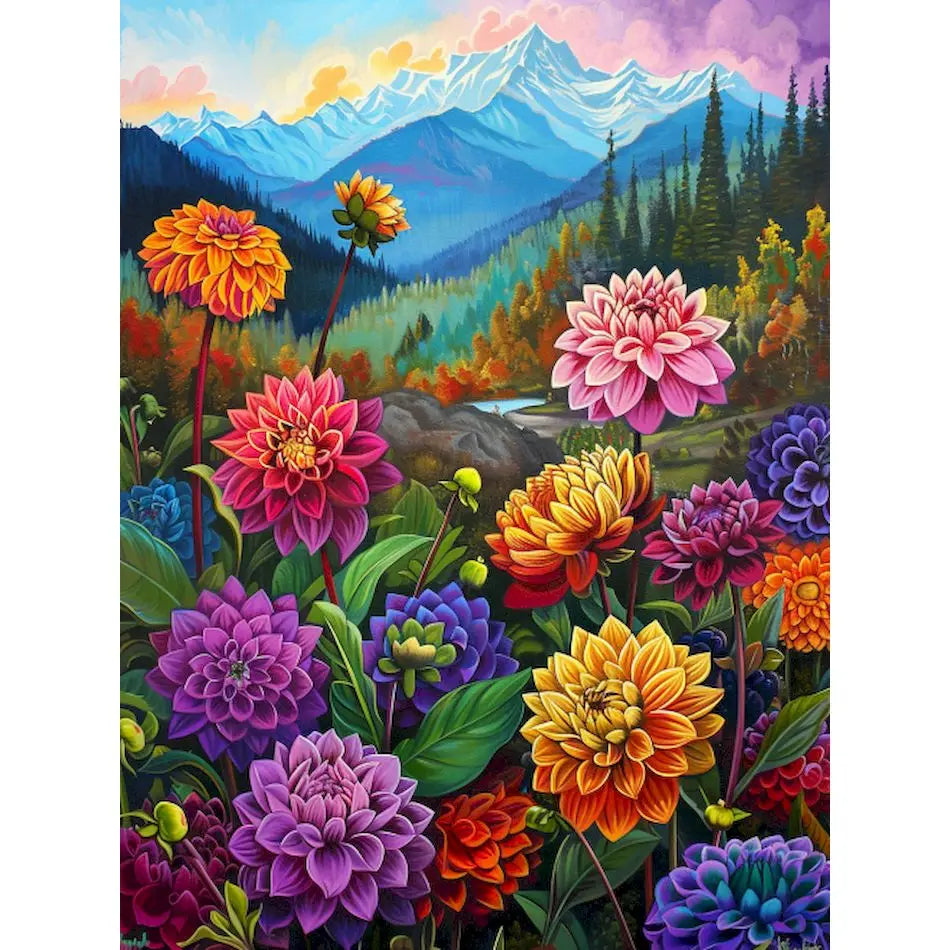 Schilderen op nummer Landschappen - Kleurrijke abstracte landschappen