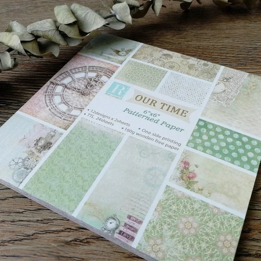 Maak unieke creaties met scrappapier Our Time – 12 of 24 vellen