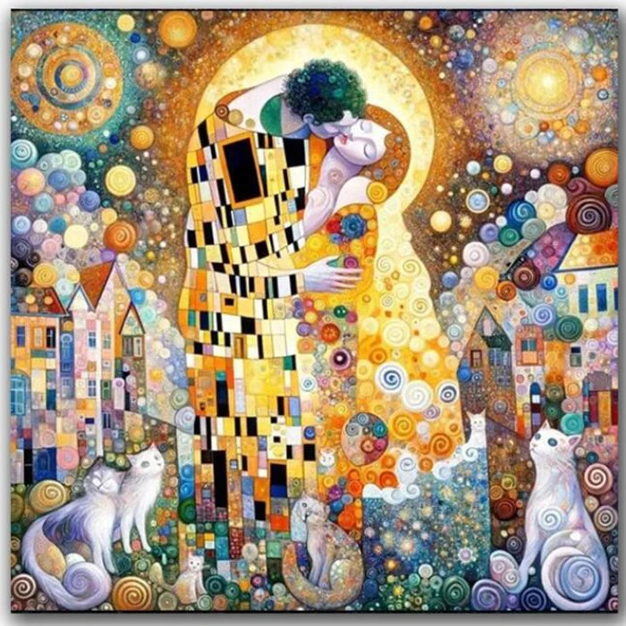 AB Diamond Painting met Fairy dust steentjes – Gustav Klimt De Kus